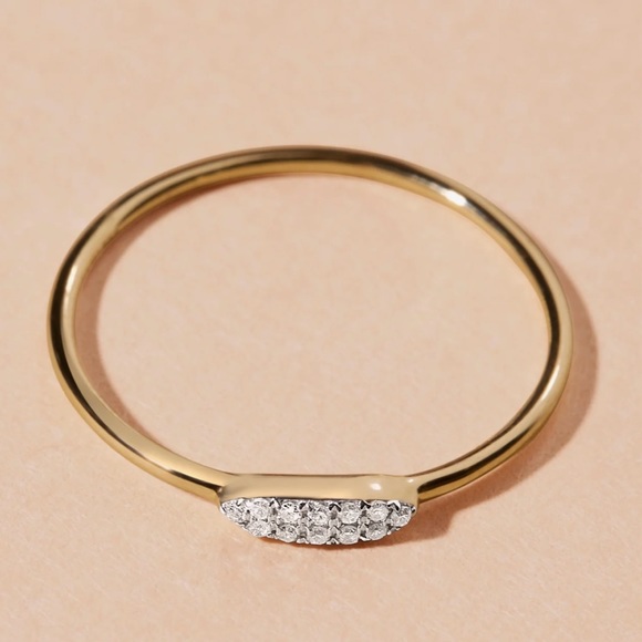 Mejuri Jewelry Stone And Strand Pave Double Line Diamond Ring